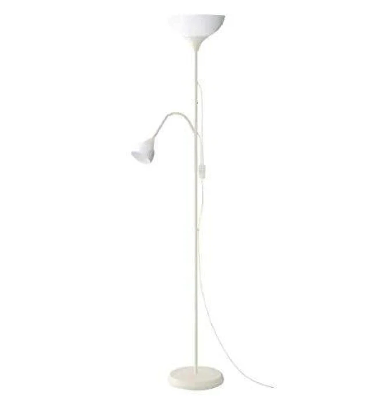 IKEA white floor lamp with adjustable reading light