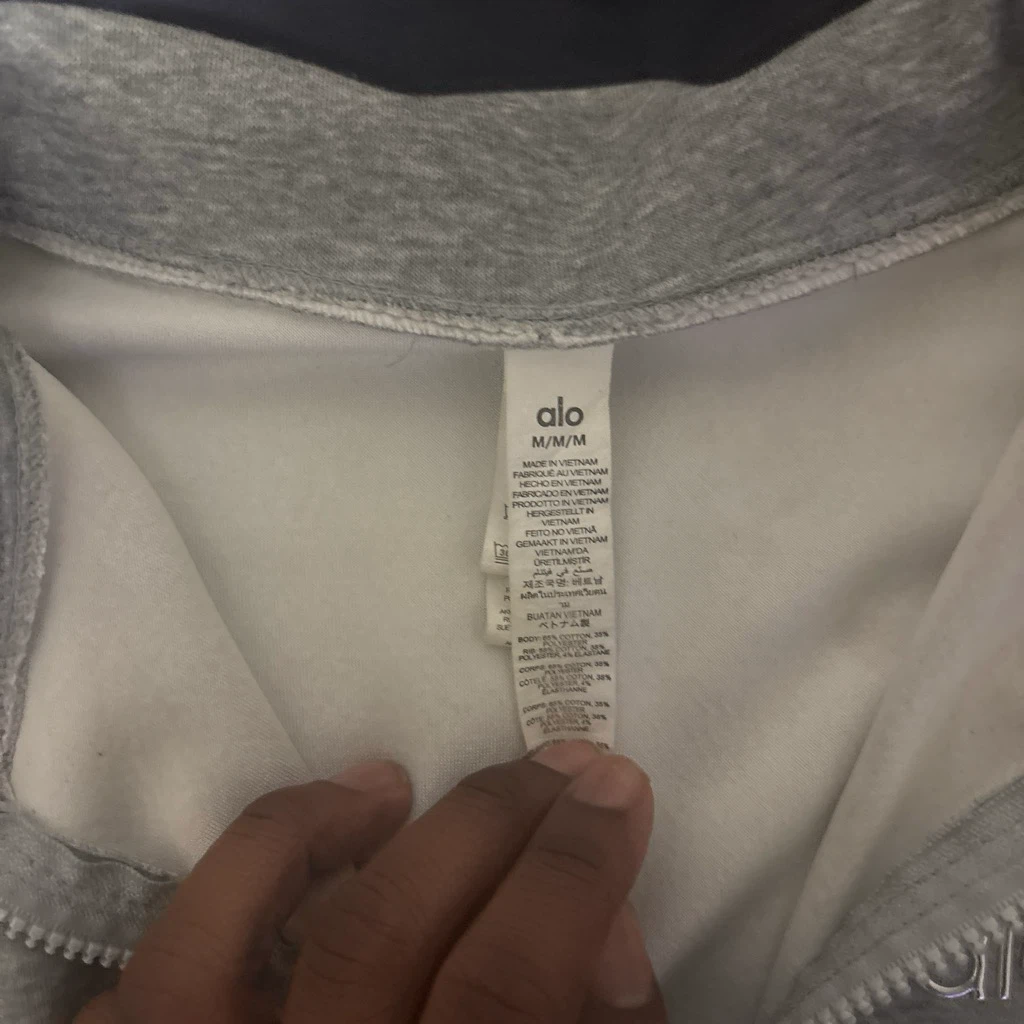 Alo Yoga Grey Quarter Zip Sweatshirt M/M - photo 3