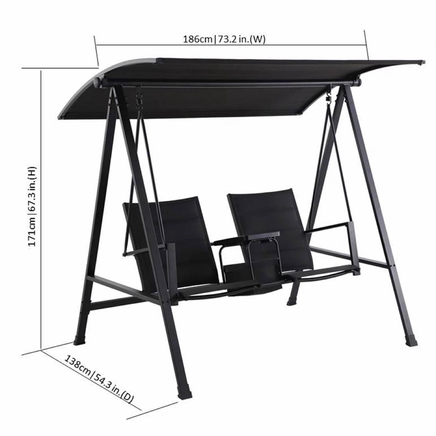 Cobble Hill 2-Seater Swing with Canopy - photo 3