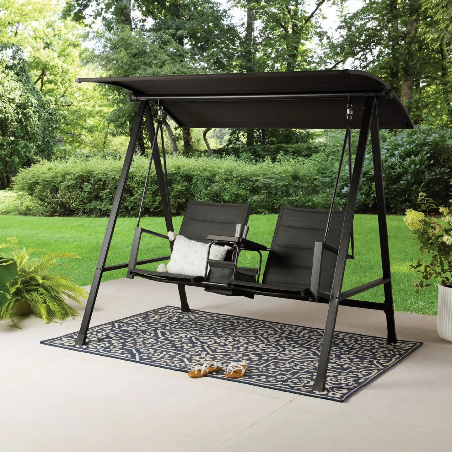 Cobble Hill 2-Seater Swing with Canopy - photo 2