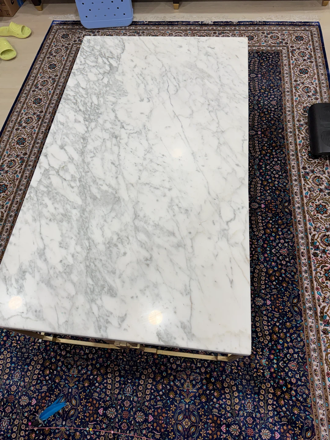 Marble Top Coffee Table with Gold Base - photo 2