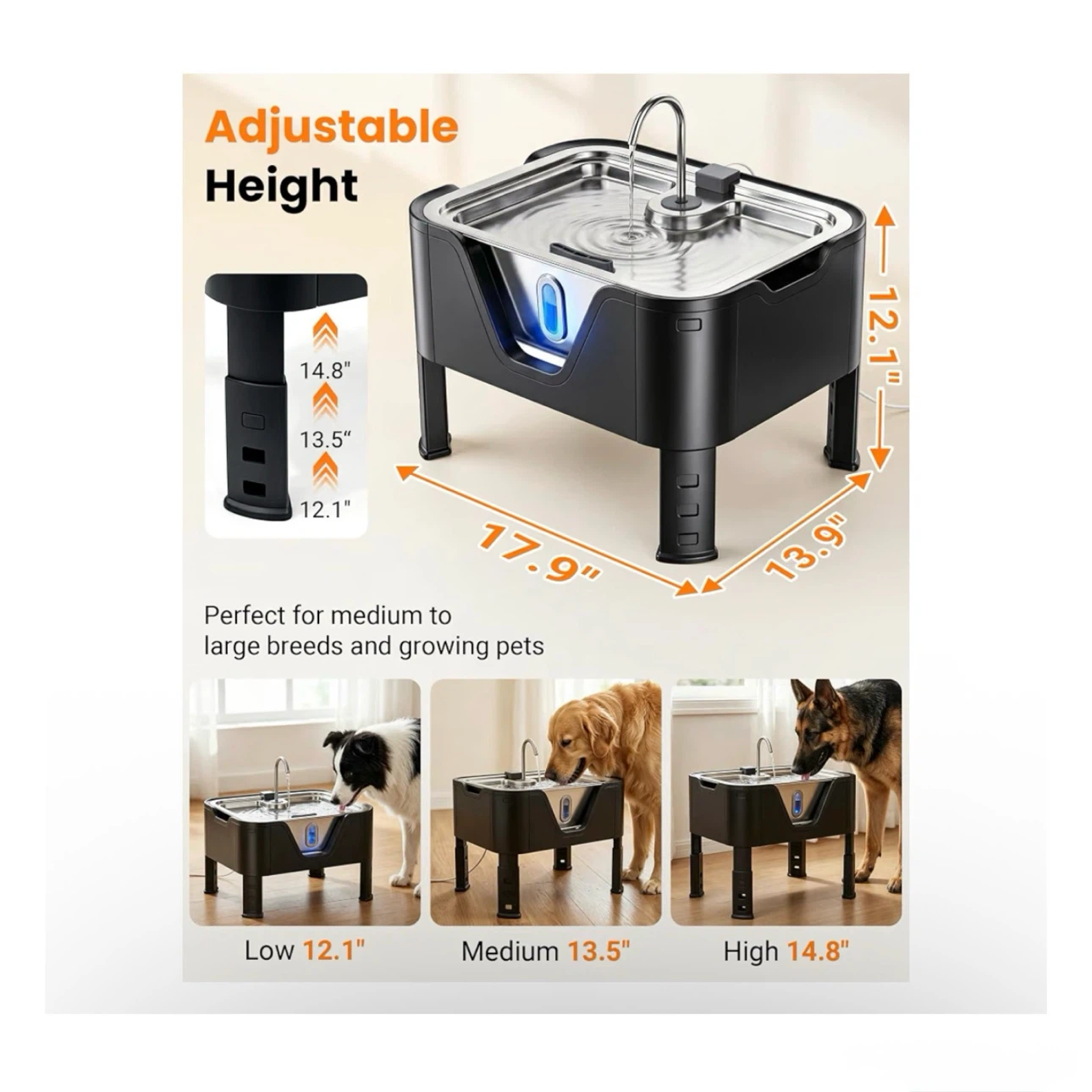 Brand new 3.17Gal/ 12L Large Dog Water Fountain - photo 4