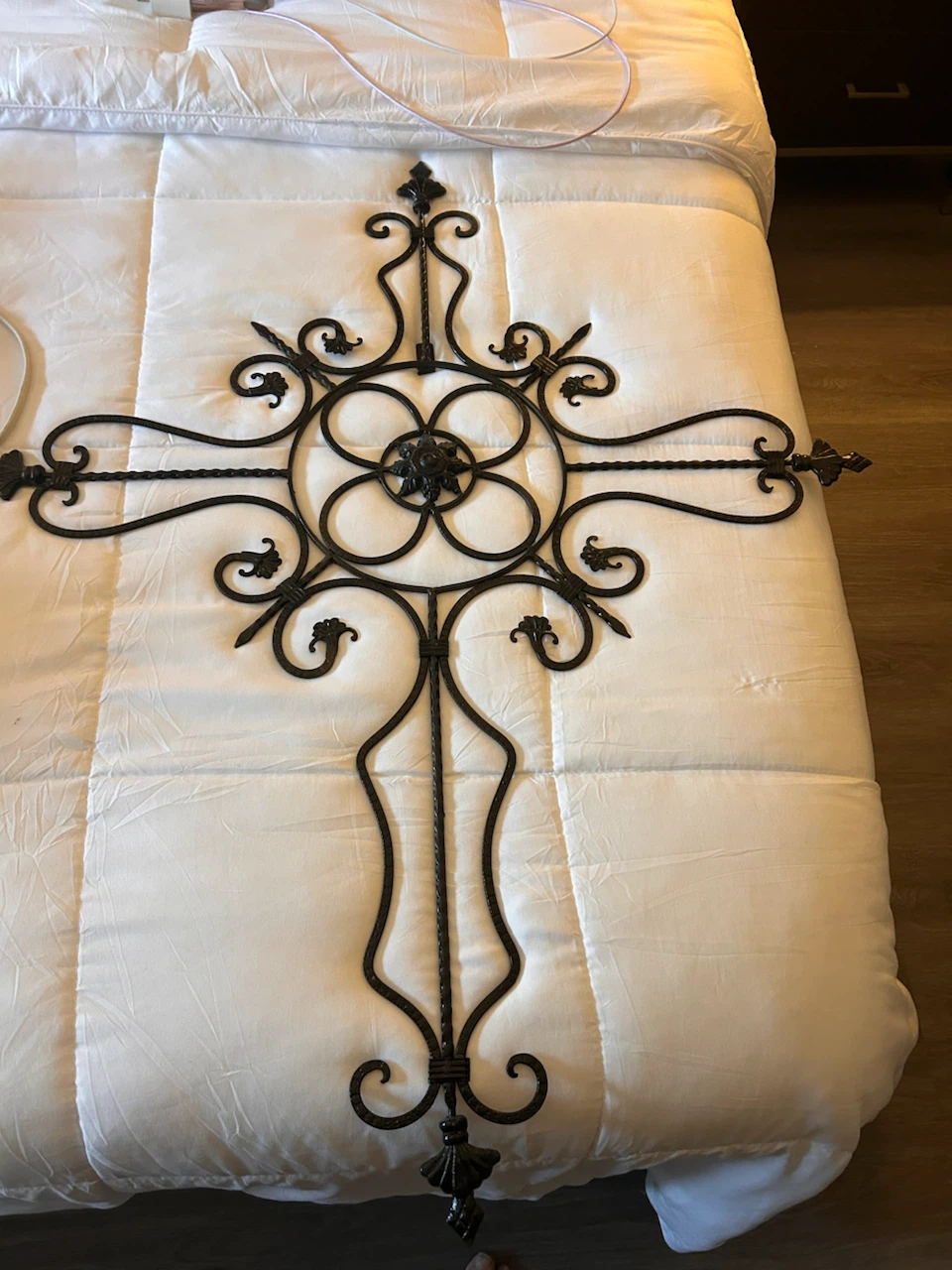 Ornate Black Metal Cross Wall Decor