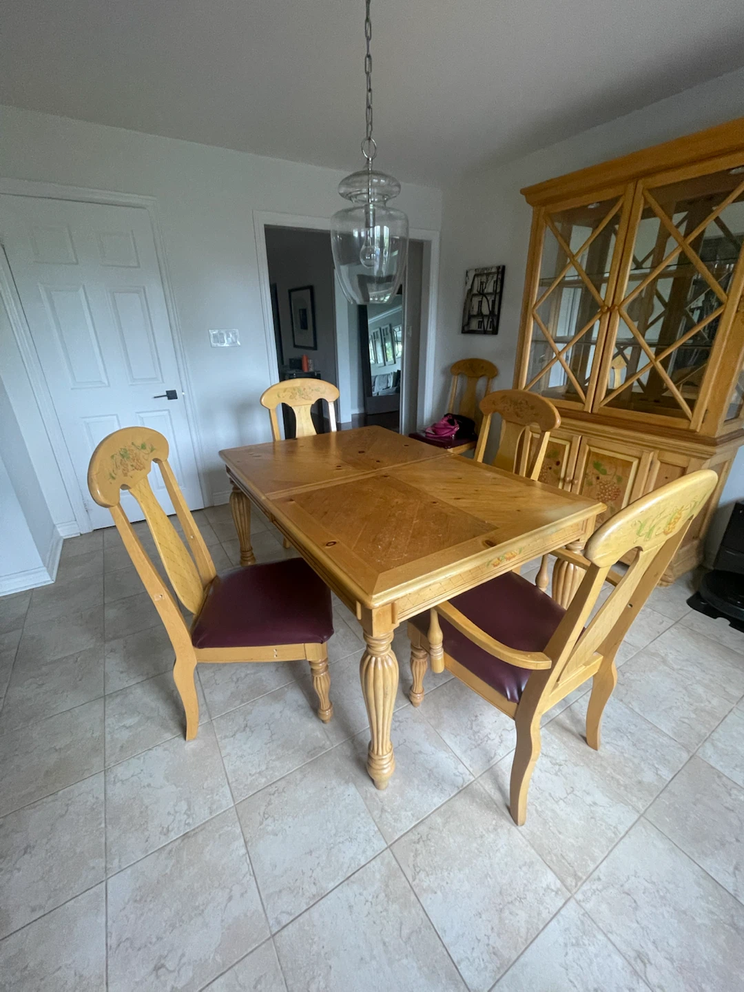 Kitchen table, china cabinet