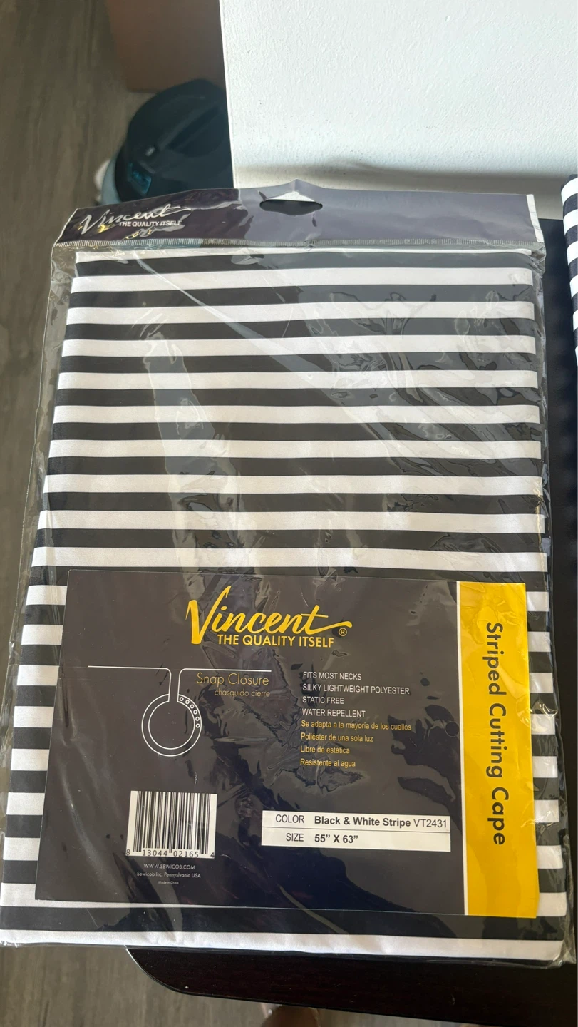 Vincent Striped Cutting Cape Black & White