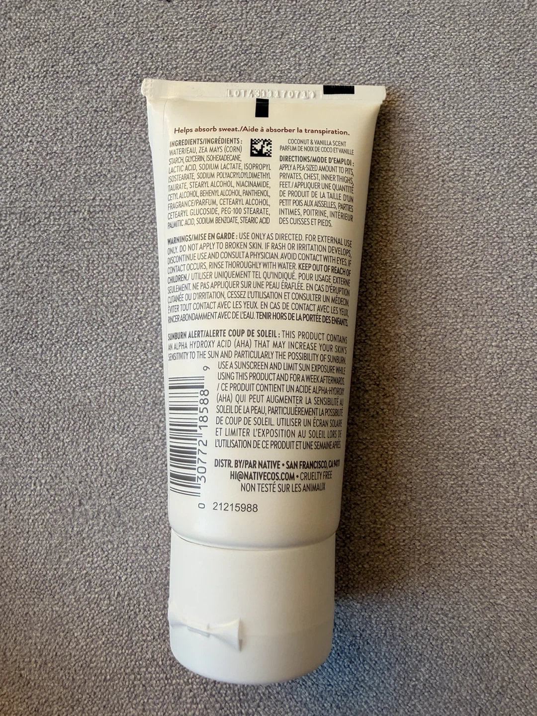 Native Body Cream Deodorant Coconut & Vanilla Scent - photo 2