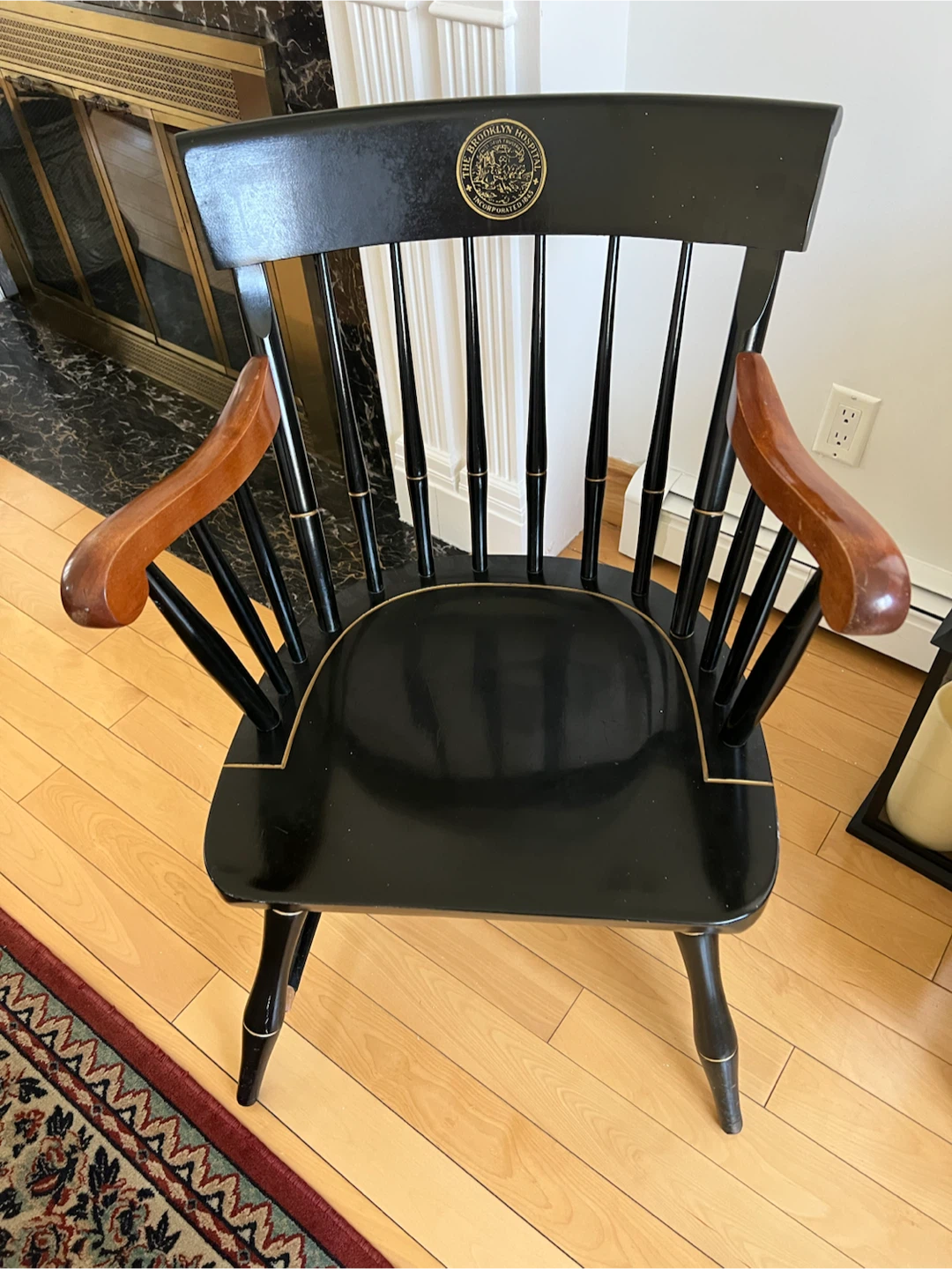 Antique The Brooklyn Hospital Windback Armchair