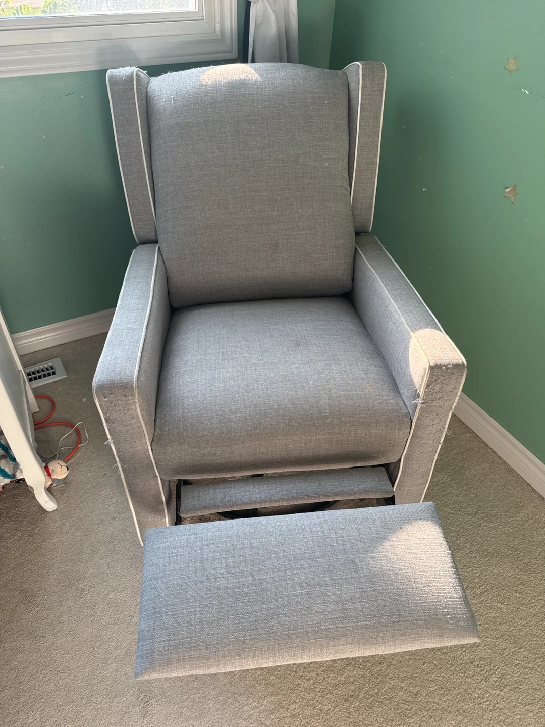 Grey Glider Chair with Ottoman - photo 2