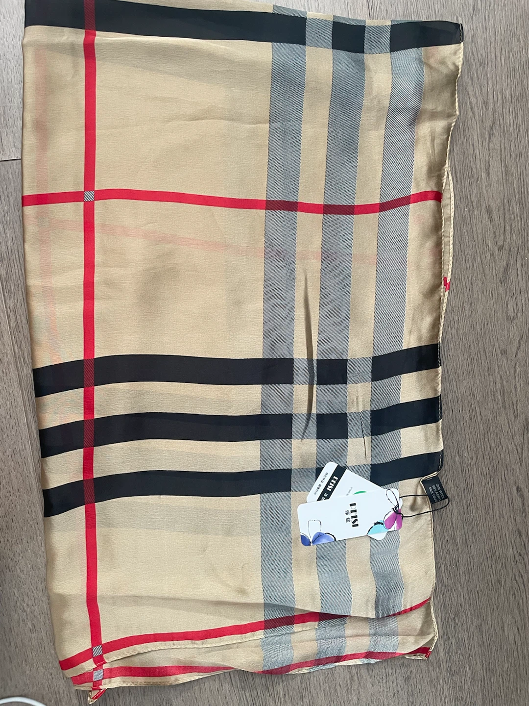 NEW! Burberry Dupe Silk Scarf