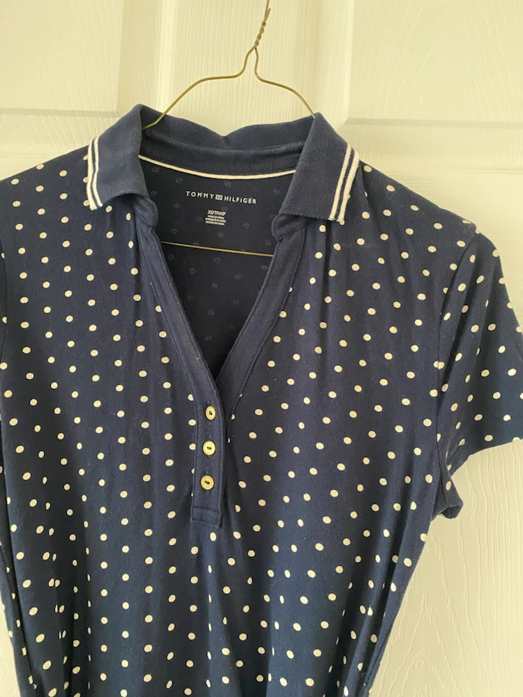 Tommy Hilfiger Navy Polka Dot Polo Dress XS - photo 2