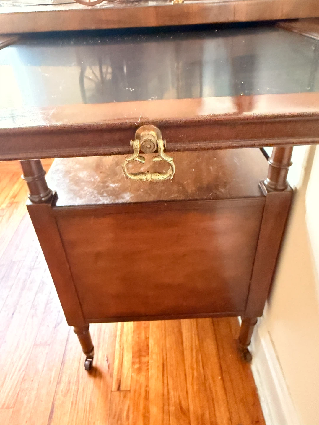 Vintage Wooden Bar Cart with Drawers - photo 3