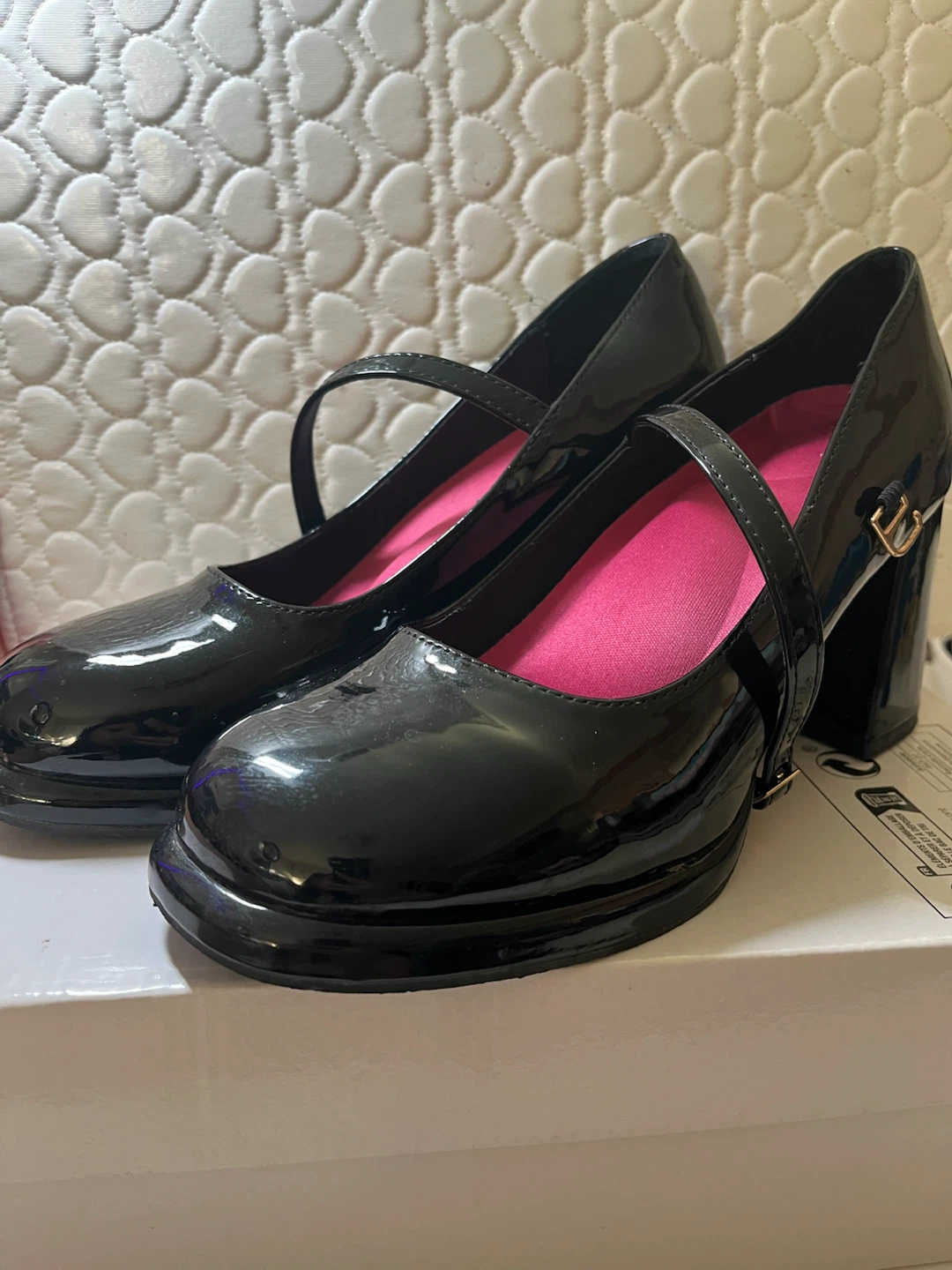 Black Patent Mary Jane Platform Heels - photo 2