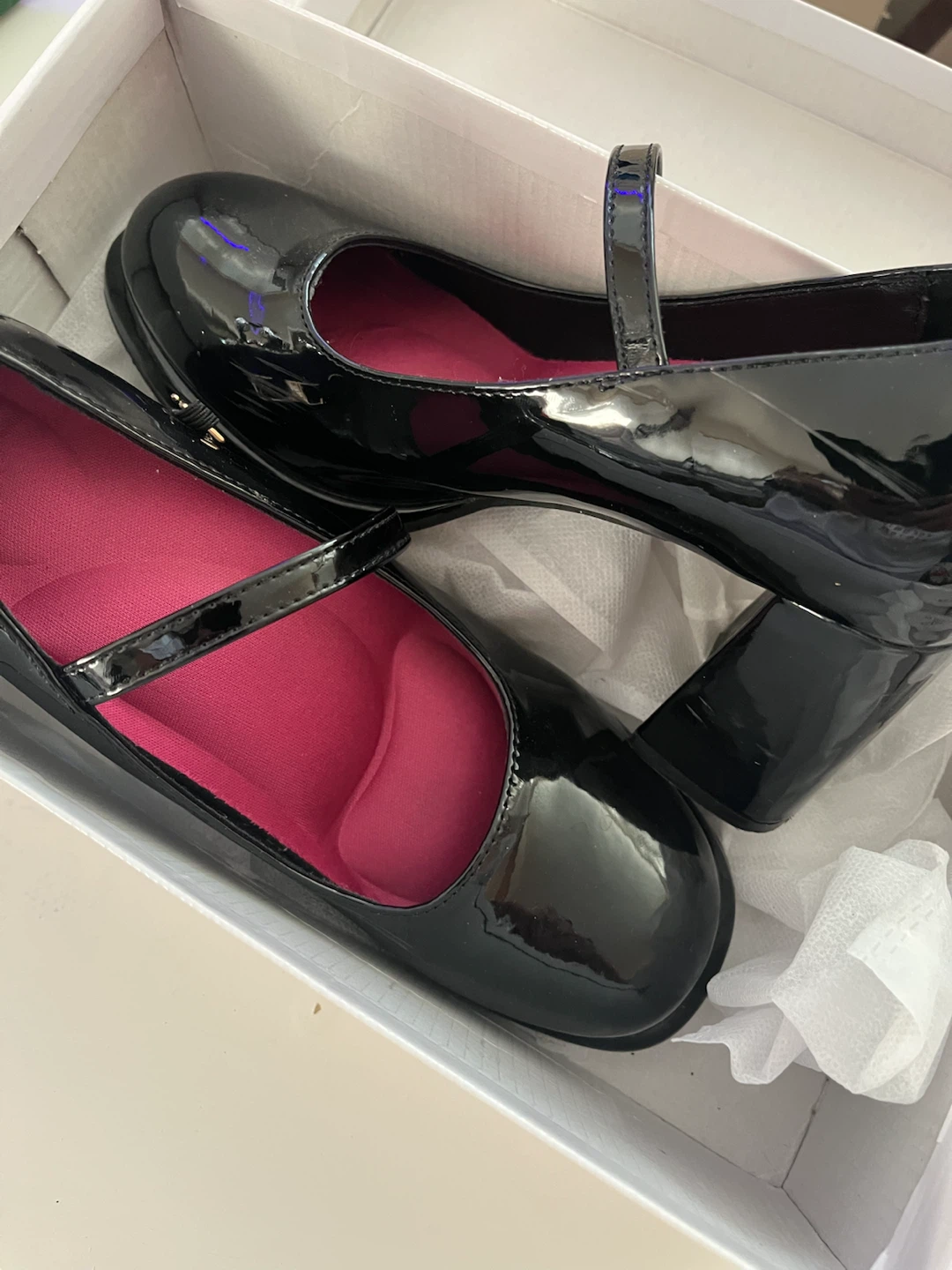 Black Patent Mary Jane Platform Heels