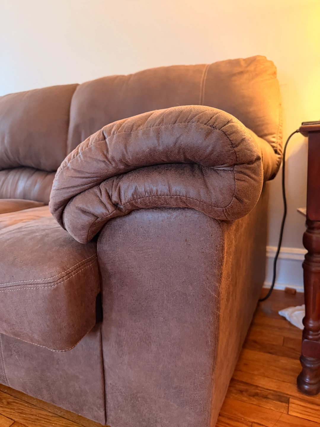Brown Suede Couch - photo 3