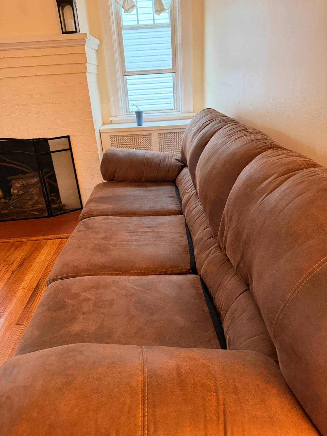 Brown Suede Couch - photo 4