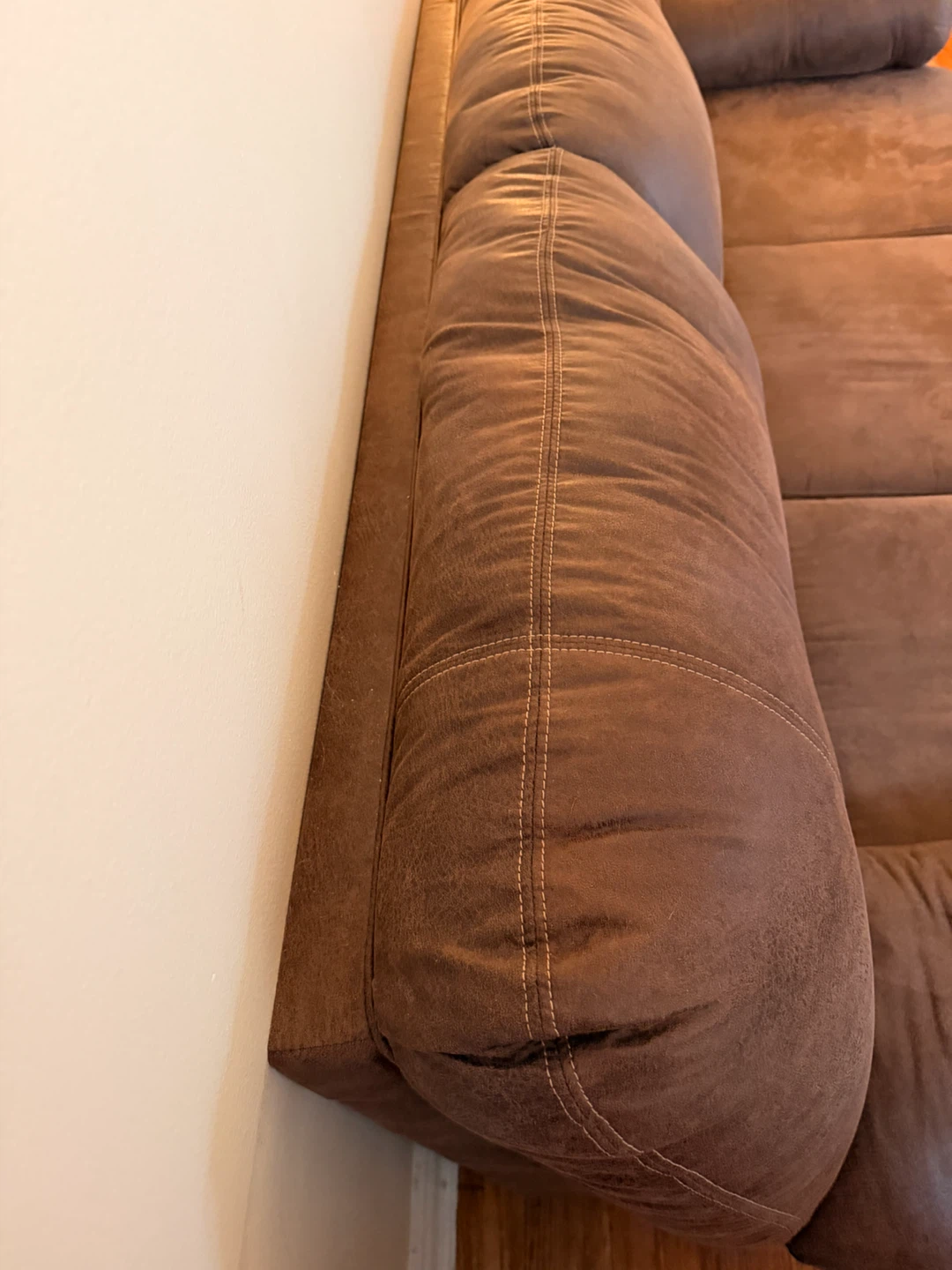 Brown Suede Couch - photo 5