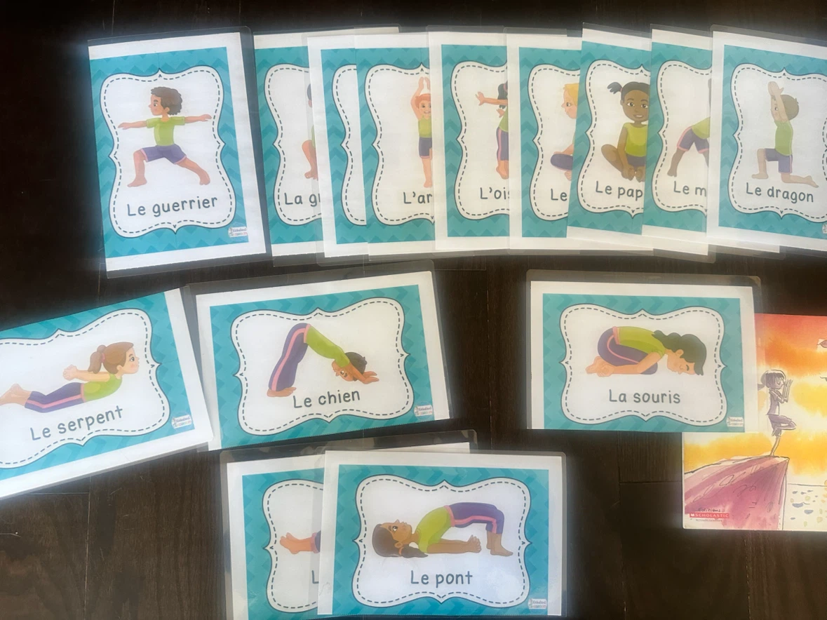 French children’s picture book on yoga with Yoga Pose Cards - photo 5