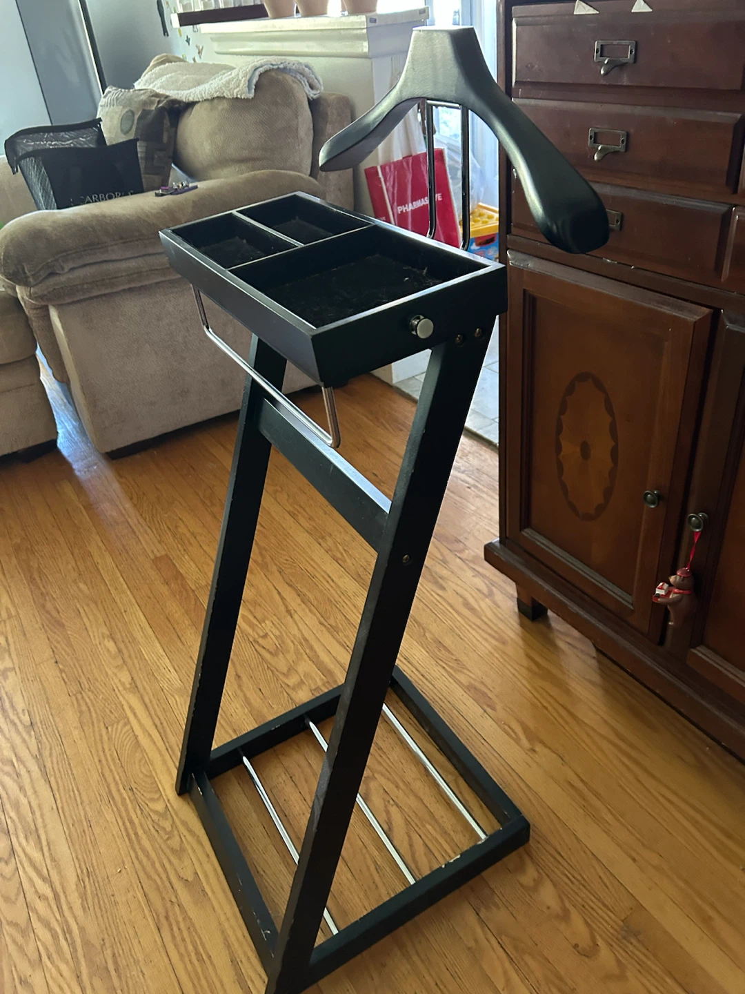 Valet Stand with Tray and Hanger