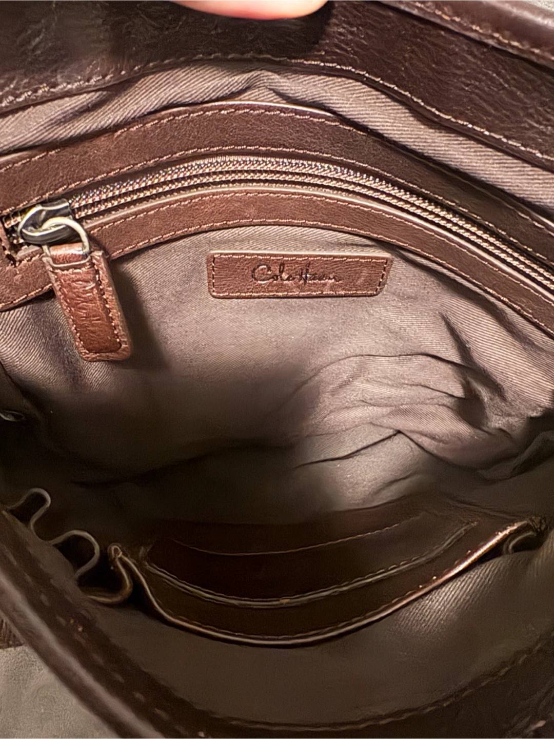 Cole Haan Brown Leather and Canvas Messenger Bag - photo 3