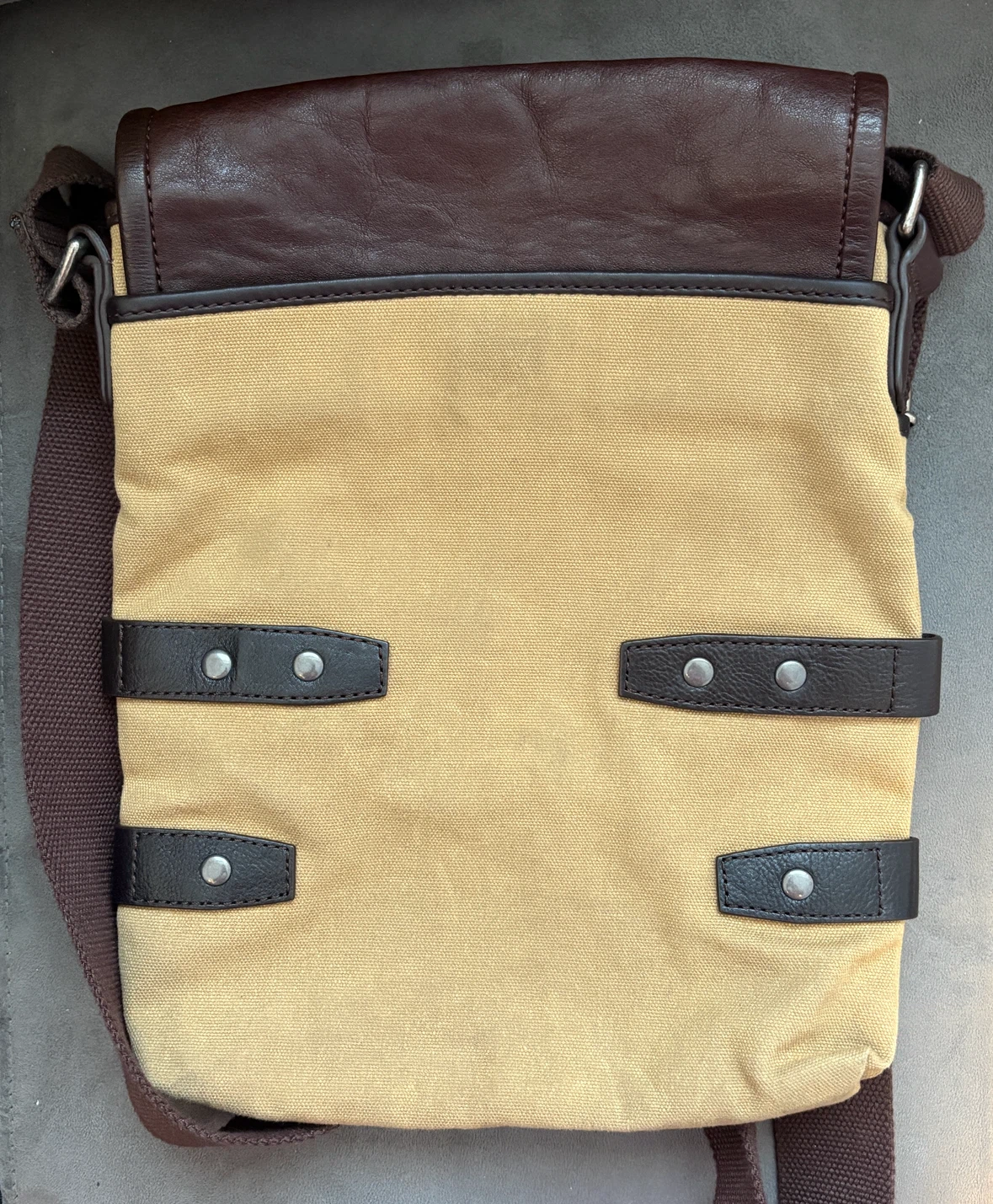 Cole Haan Brown Leather and Canvas Messenger Bag - photo 4