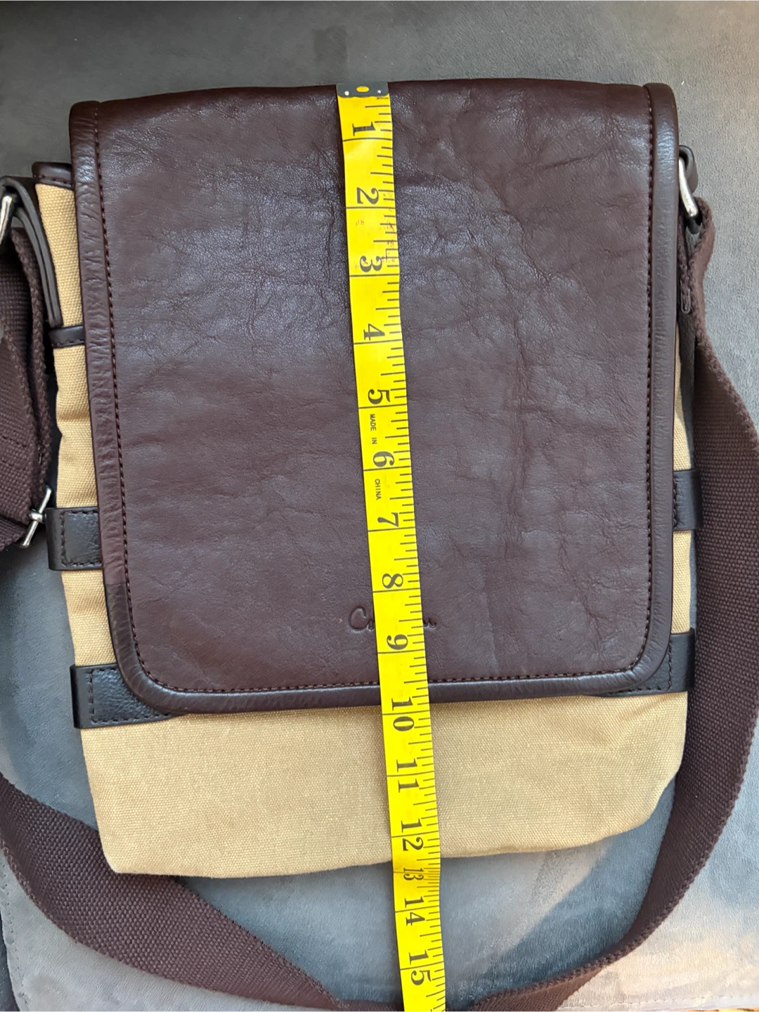 Cole Haan Brown Leather and Canvas Messenger Bag - photo 5