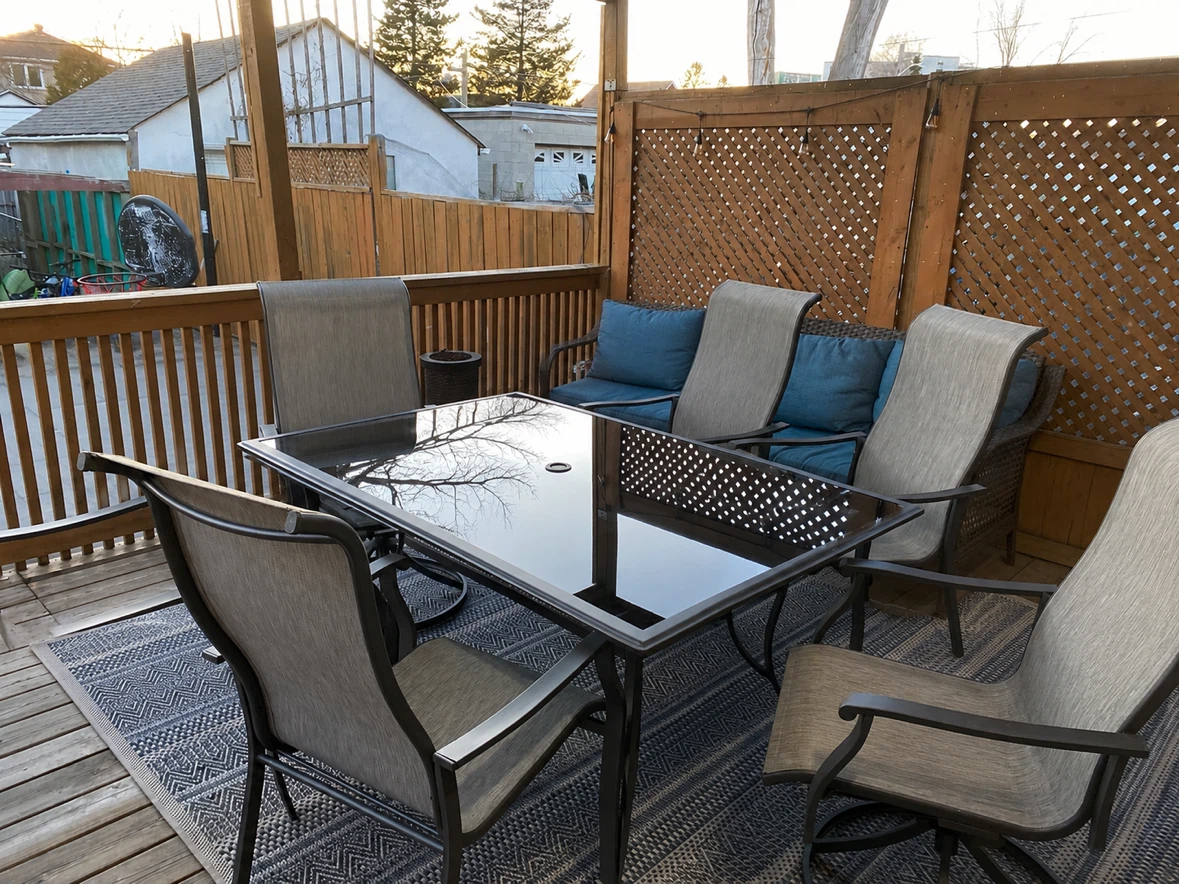 Outdoor Patio Dining Set with Glass Table and Chairs - photo 2