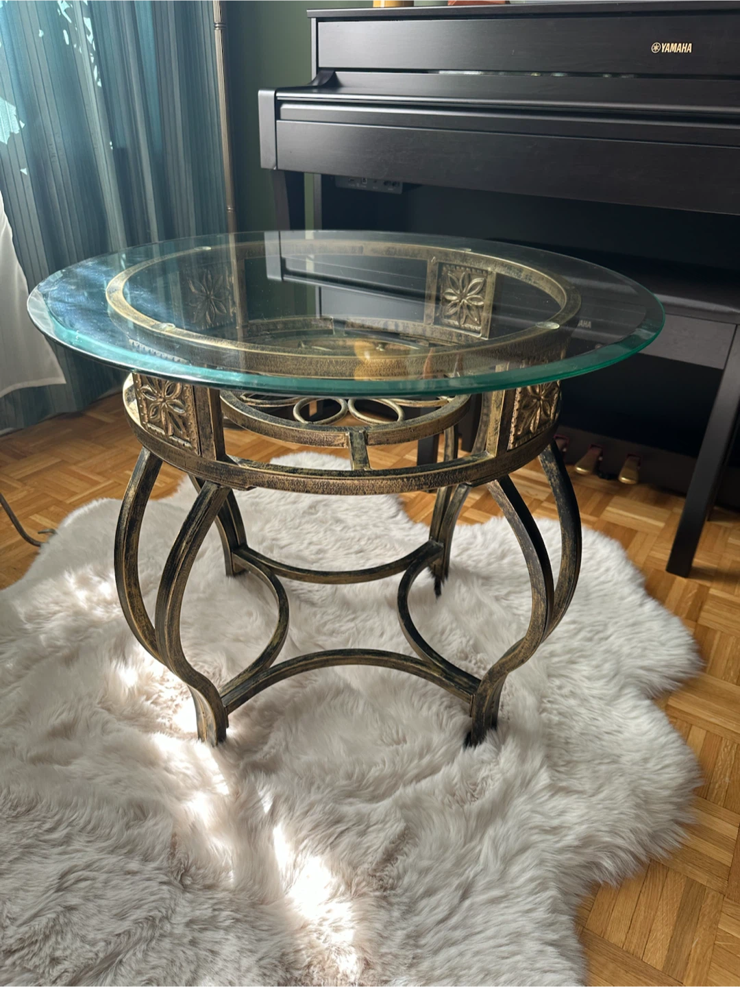 Glass Top Round Accent Table - photo 2