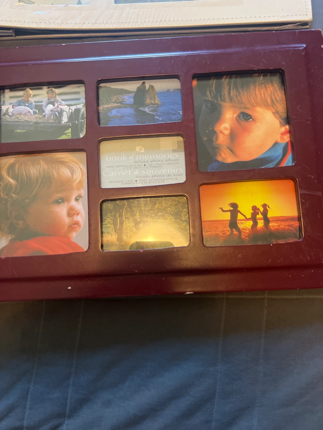 White Wedding Photo Album & Burgundy "Book of Memories" Album - photo 2