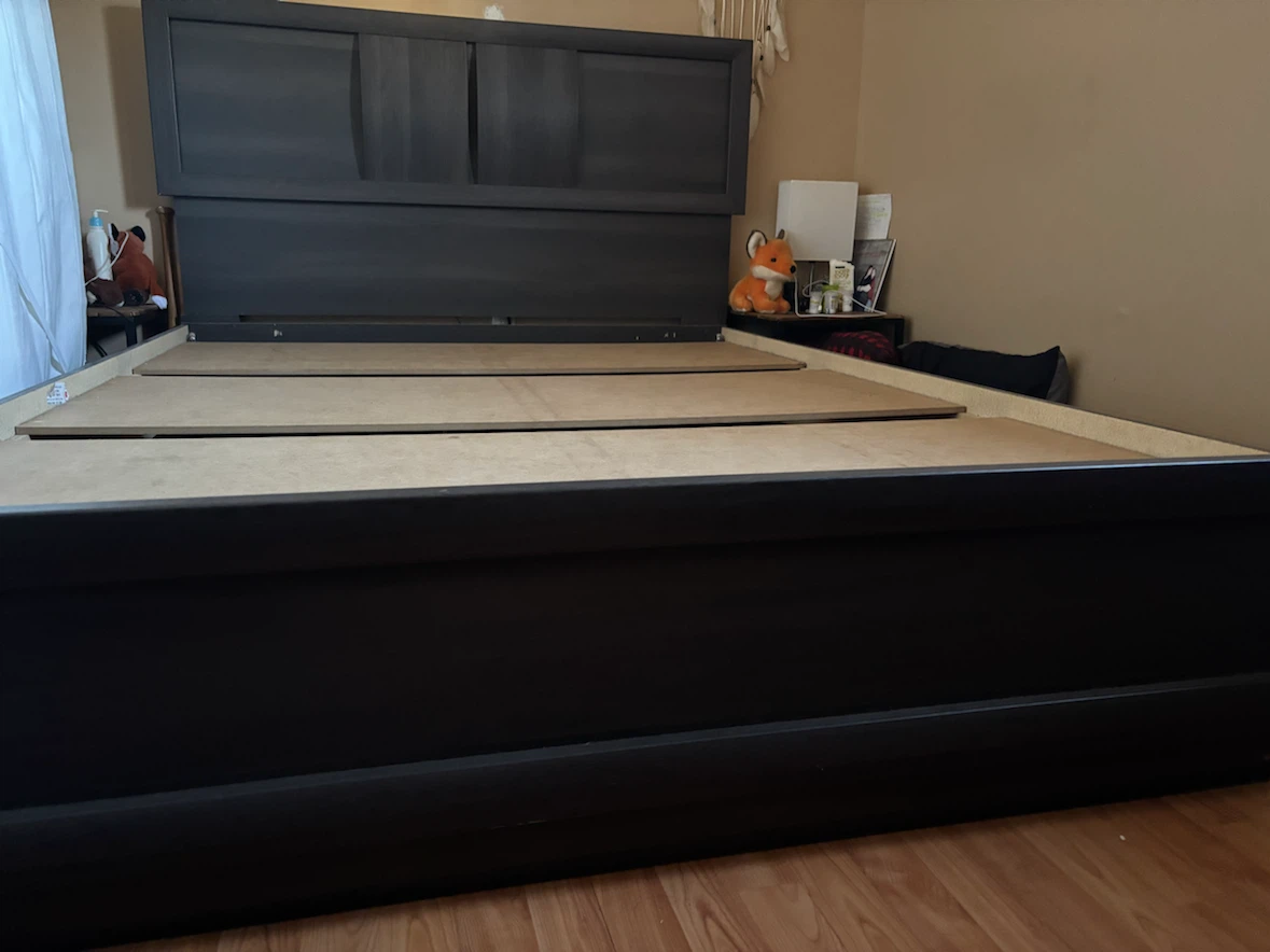 Dark Grey Queen Bed Frame with Headboard - photo 2