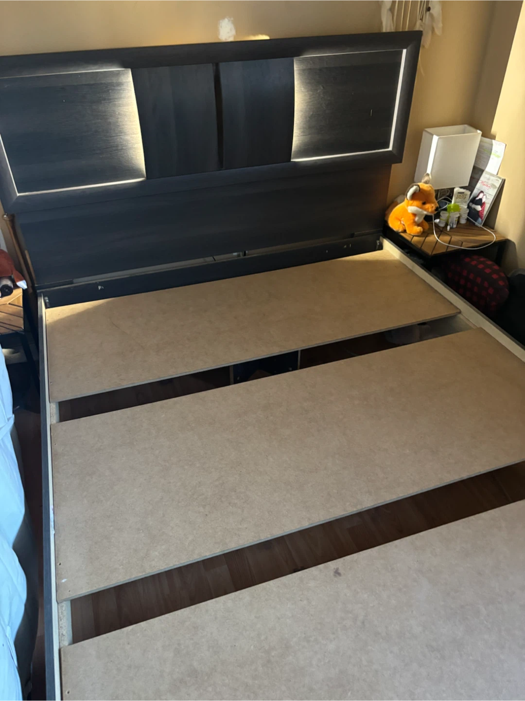 Dark Grey Queen Bed Frame with Headboard - photo 3