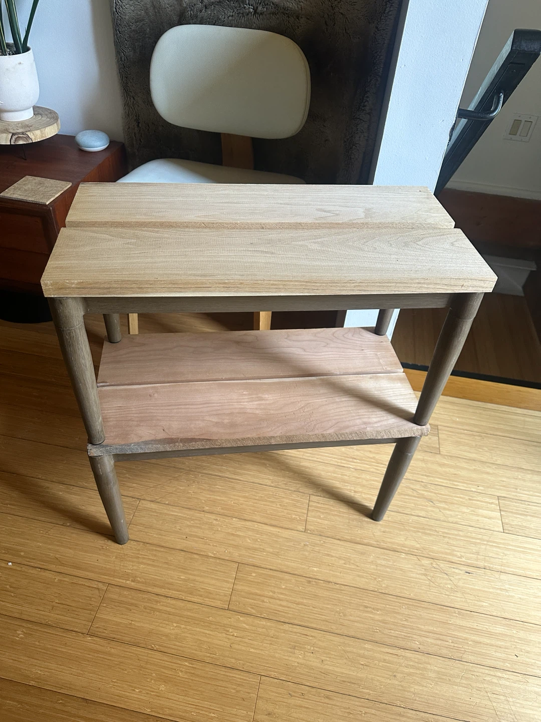 SMALL RECLAIMED HARD WOOD SIDE COFFEE PLANT STAND ACCENT TABLES - photo 3