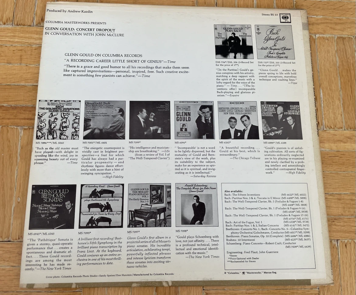 Glenn Gould Concert Dropout LP - photo 3