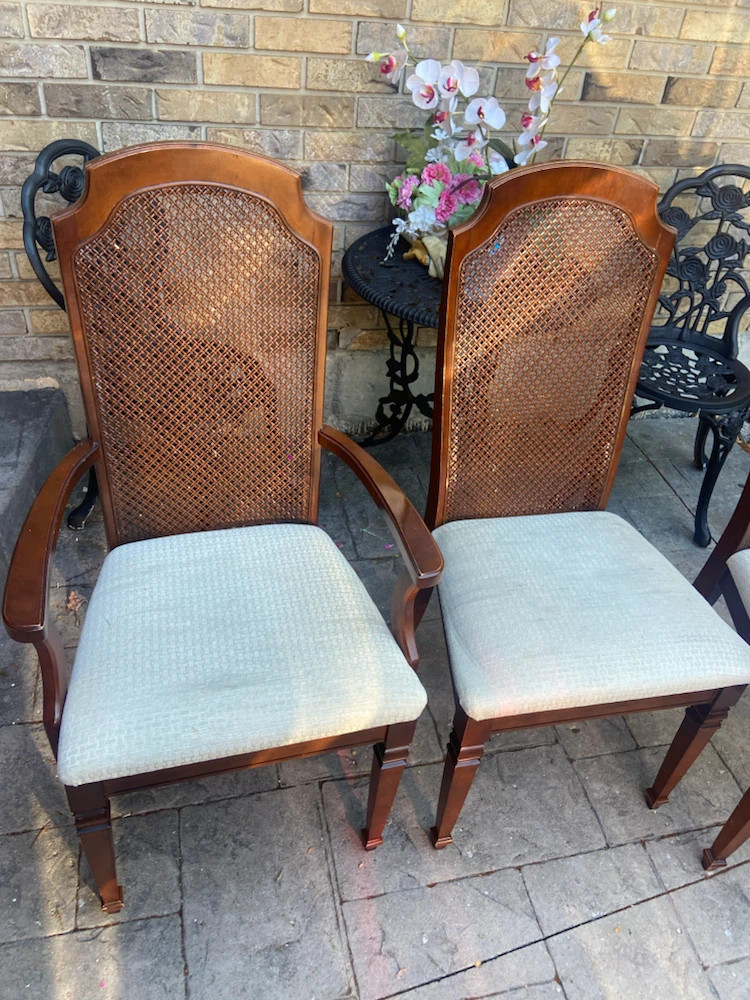 3 Cane Back Dining Chairs - photo 2