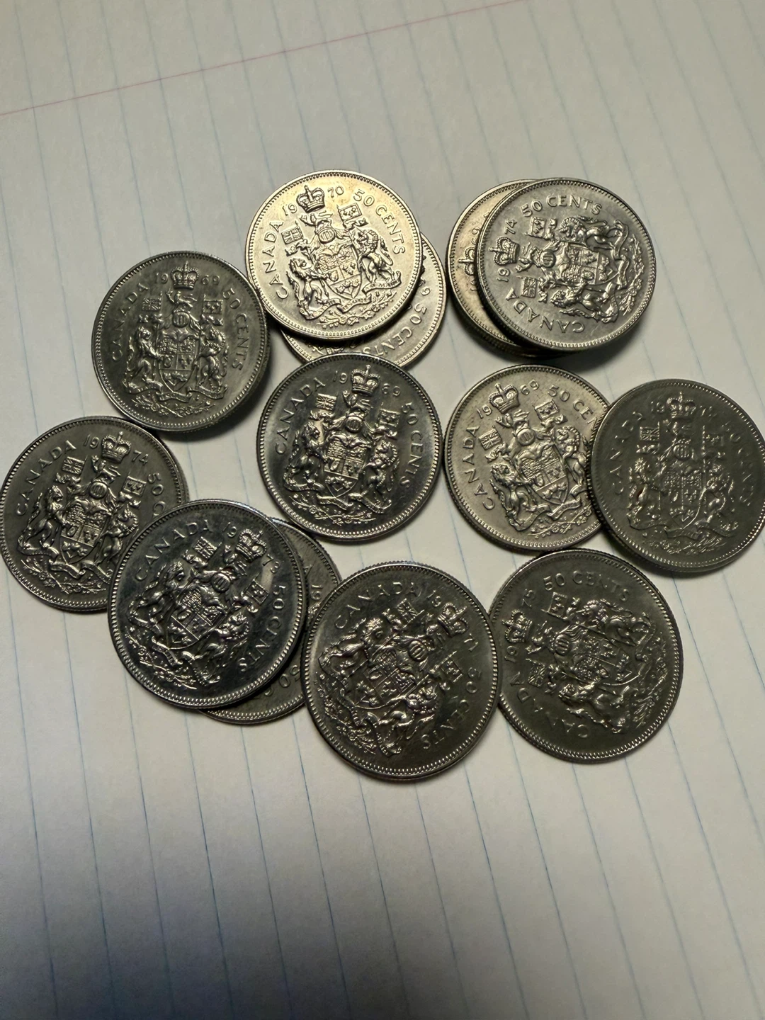 14 Assorted Canadian 50 Cent Coins