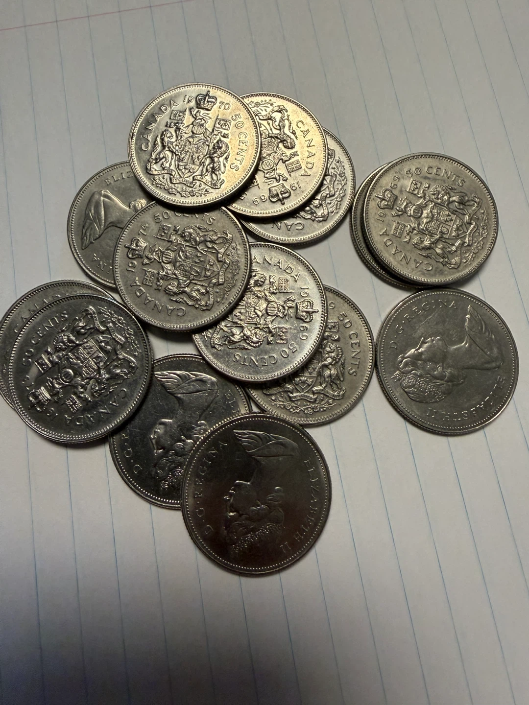 14 Assorted Canadian 50 Cent Coins - photo 2