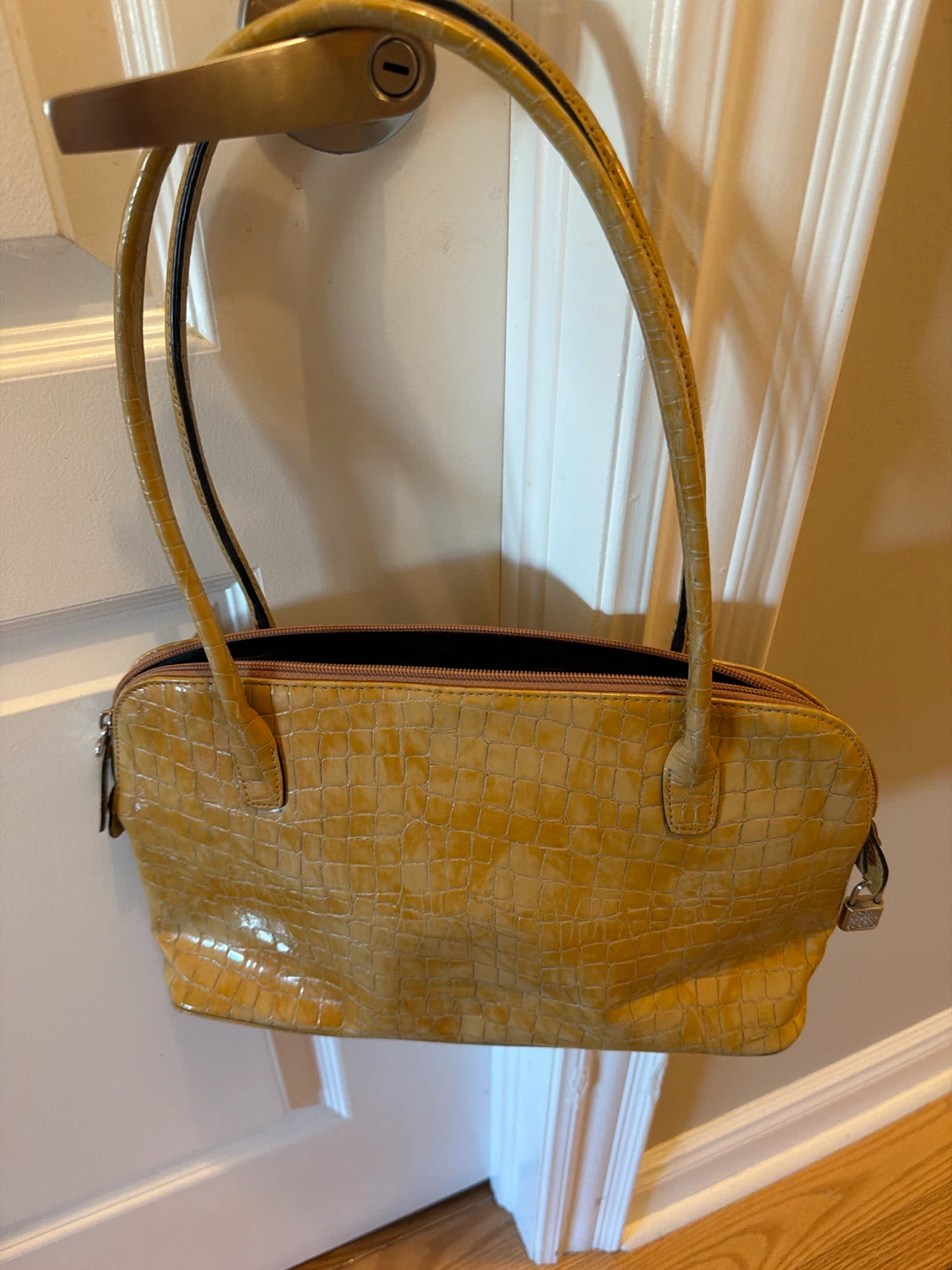 Faux Croc Shoulder Bag