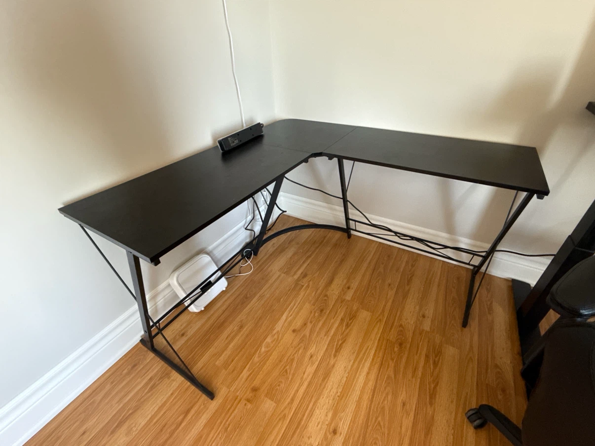 Black L-Shaped Desk