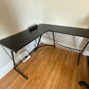 Black L-Shaped Desk