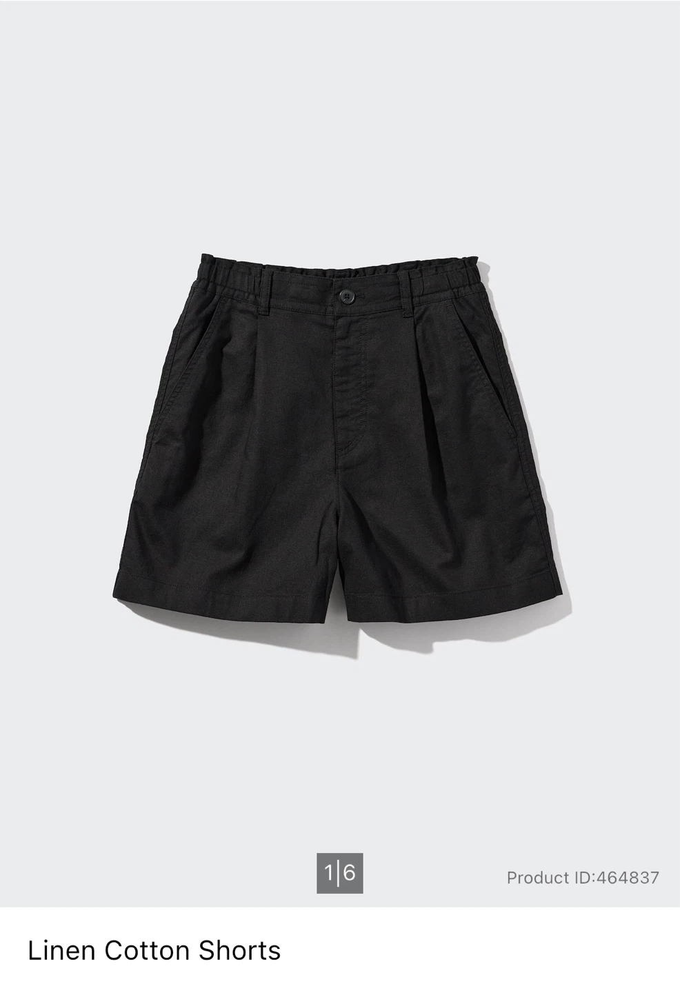 UNIQLO Linen Cotton Shorts Black S/P