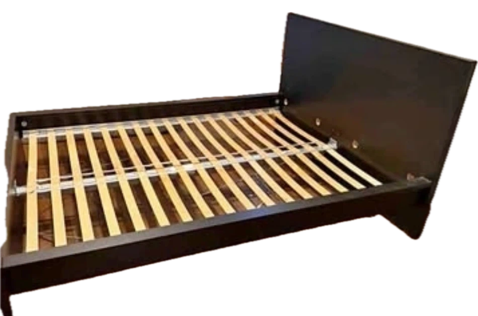 Full size Dark Wood Platform Bed Frame with 2 drawers - photo 4
