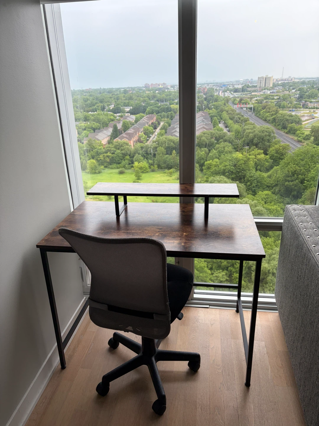 Office Desk with Monitor Stand and Swivel Chair - photo 2