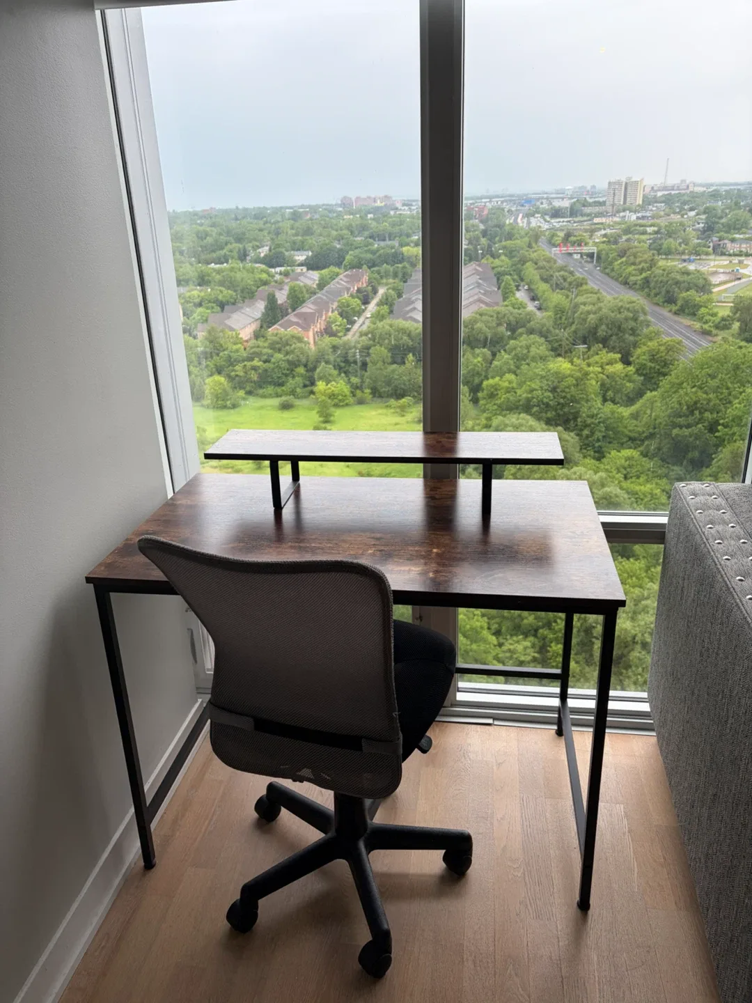 Office Desk with Monitor Stand and Swivel Chair - photo 2