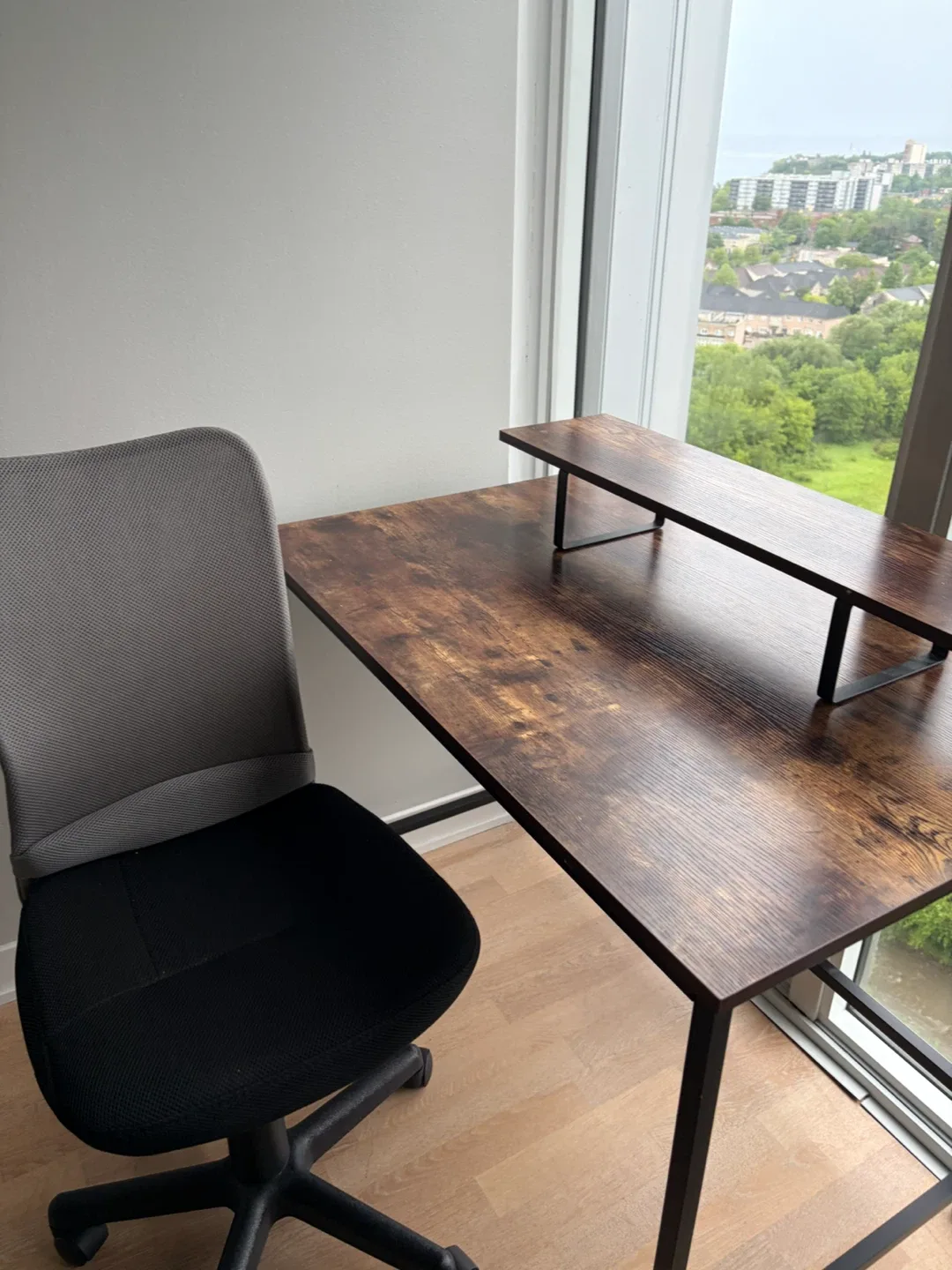 Office Desk with Monitor Stand and Swivel Chair - photo 3