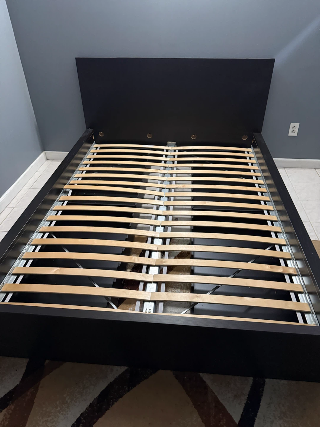 Black Queen Platform Bed Frame with Drawers