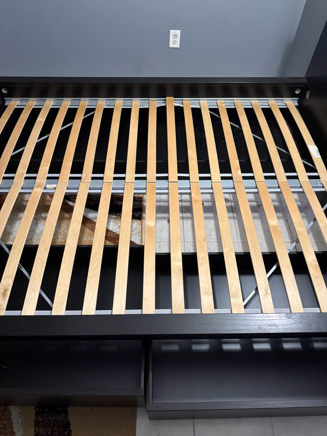 Black Queen Platform Bed Frame with Drawers - photo 3