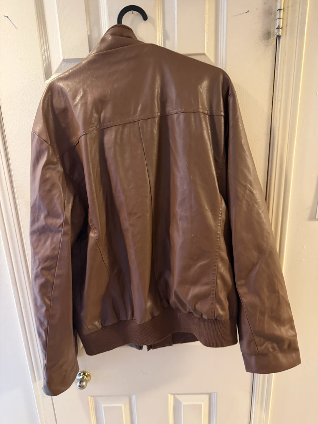 Brown River Island Faux Leather Bomber Jacket - photo 4