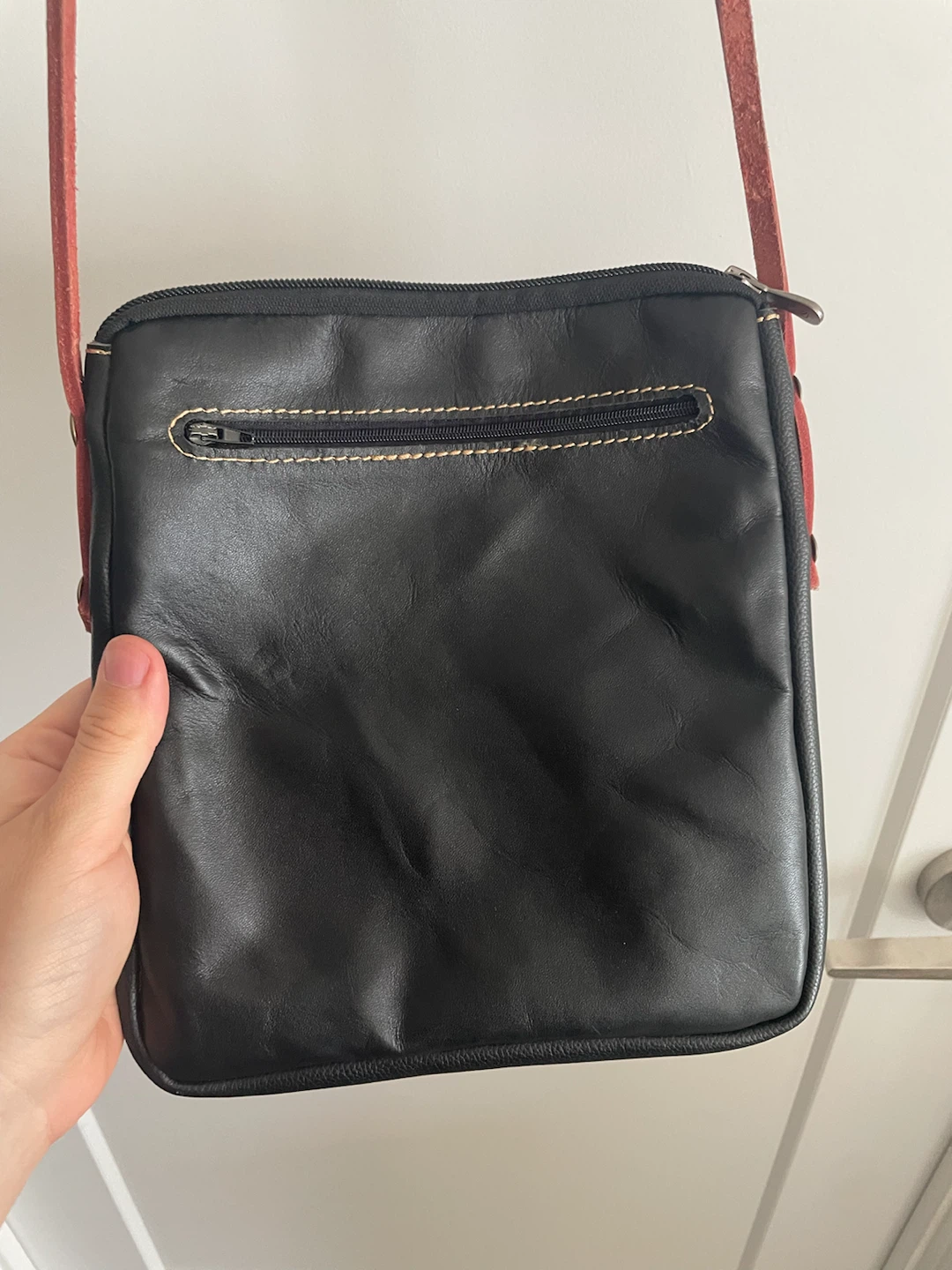 Black and Red Shoulder Bag with Decorative Appliqué - photo 4