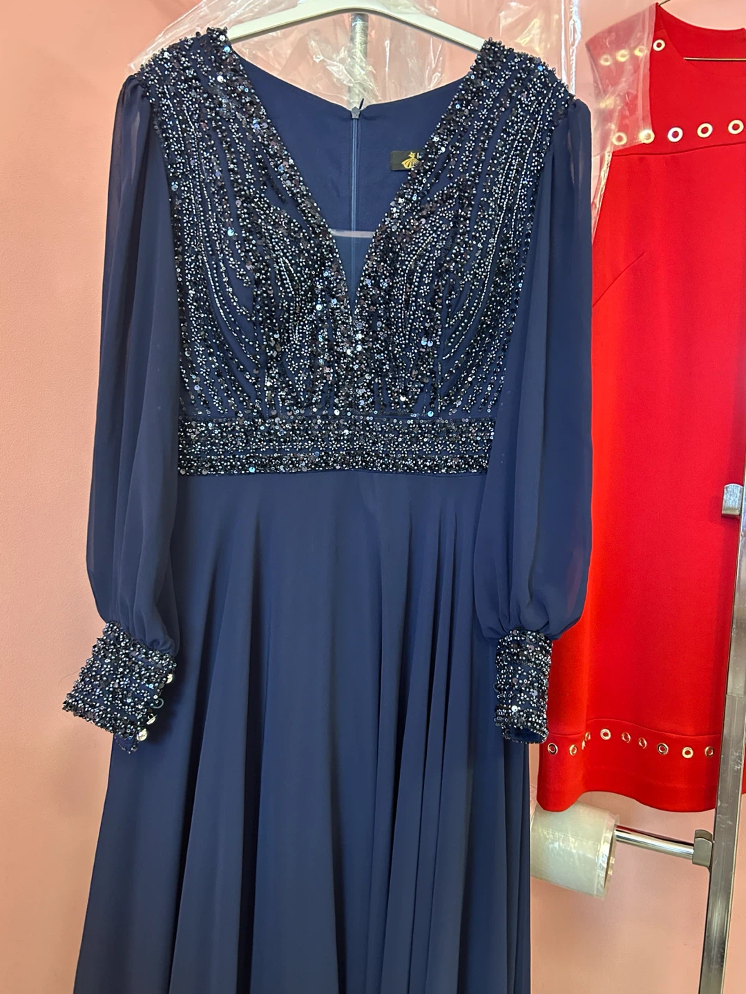 Brand new Navy Blue Beaded Maxi Dress - photo 4