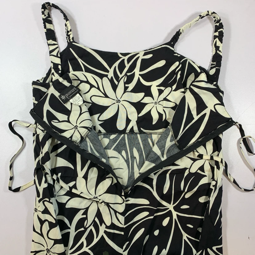 Puanani Women's Dress - Black & White Floral Print, Size L - photo 5