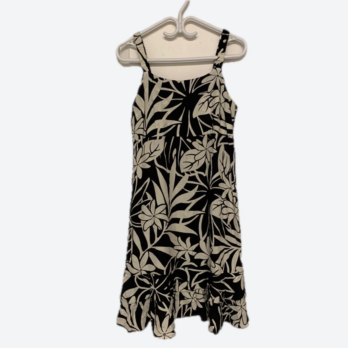 Puanani Women's Dress - Black & White Floral Print, Size L